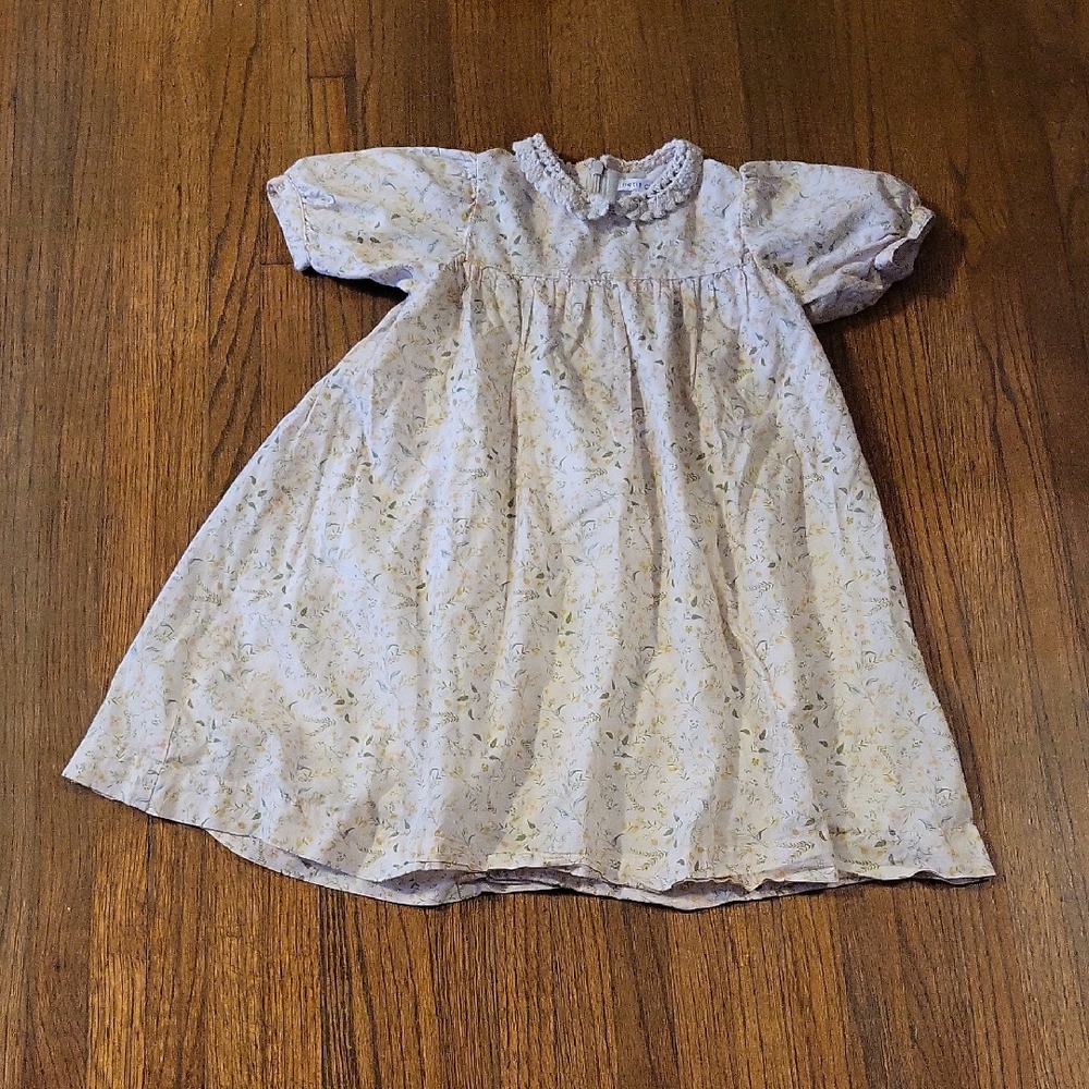 Petit Clair European Cream Dress With Floral Print